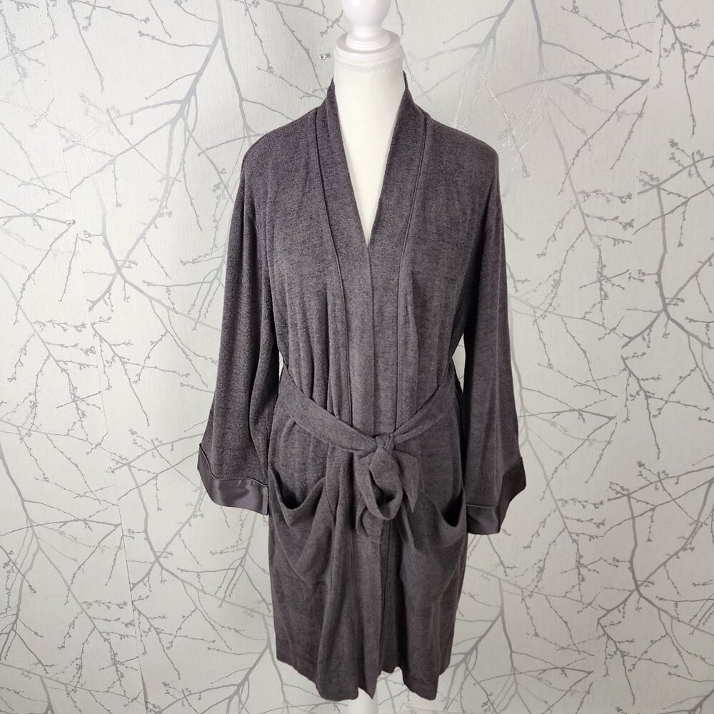 Barefoot Dreams Gray Cozychic Ultra Lite Knit Belted Robe